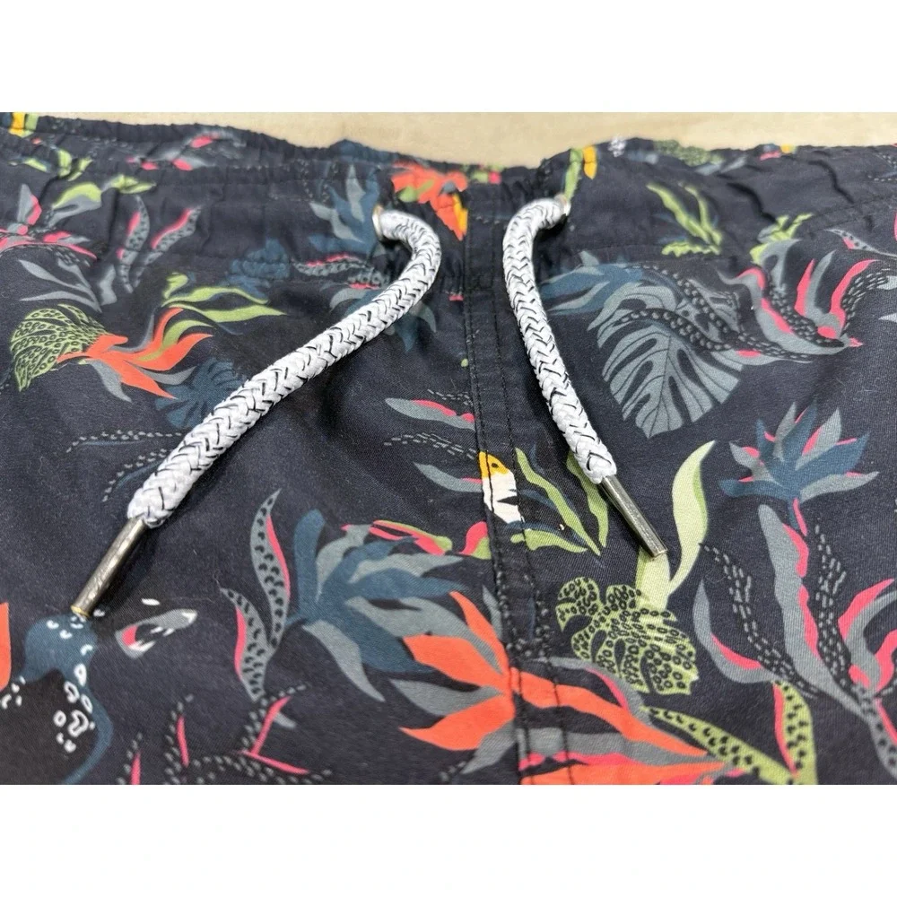 Molokai Surf Co Board Shorts Swim Trunks Size L Hawaiian Swim Trunks Parrot Navy